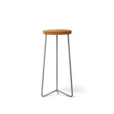 Grythyttan Stålmöbler - V1 Pall 63 cm - Obehandlad Teak / Varmförzinkat Stativ - Utomhuspallar och puffar - Artur Lindqvist - Träfärgad