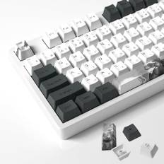MOLGRIA Ink Lotus-tangenter, set med 140 stycken anpassade tangenter för speltangentbord, PBT OEM-profil, färgsublimerade tangenter, ANSI- och ISO-layout med japanskt teckensnitt för Gateron Kailh, MX