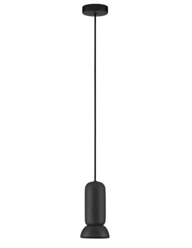 PARLO Loftlampe i keramik Ø11 cm 1 x GU10 LED - Sort struktur