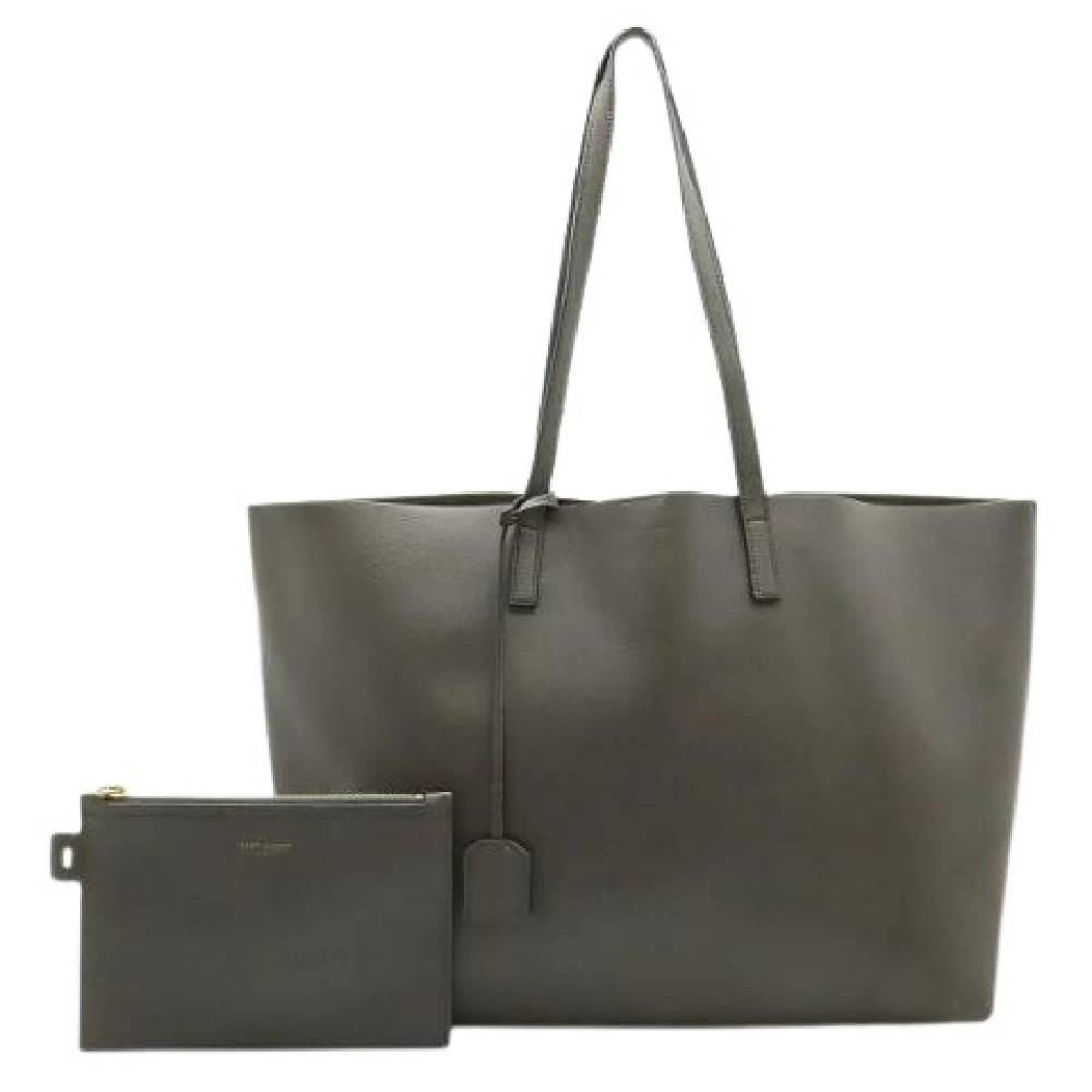 Yves Saint Laurent Vintage Pre-owned Laeder skuldertasker - Vintage - Dame - Grå - ONE SIZE - Uld