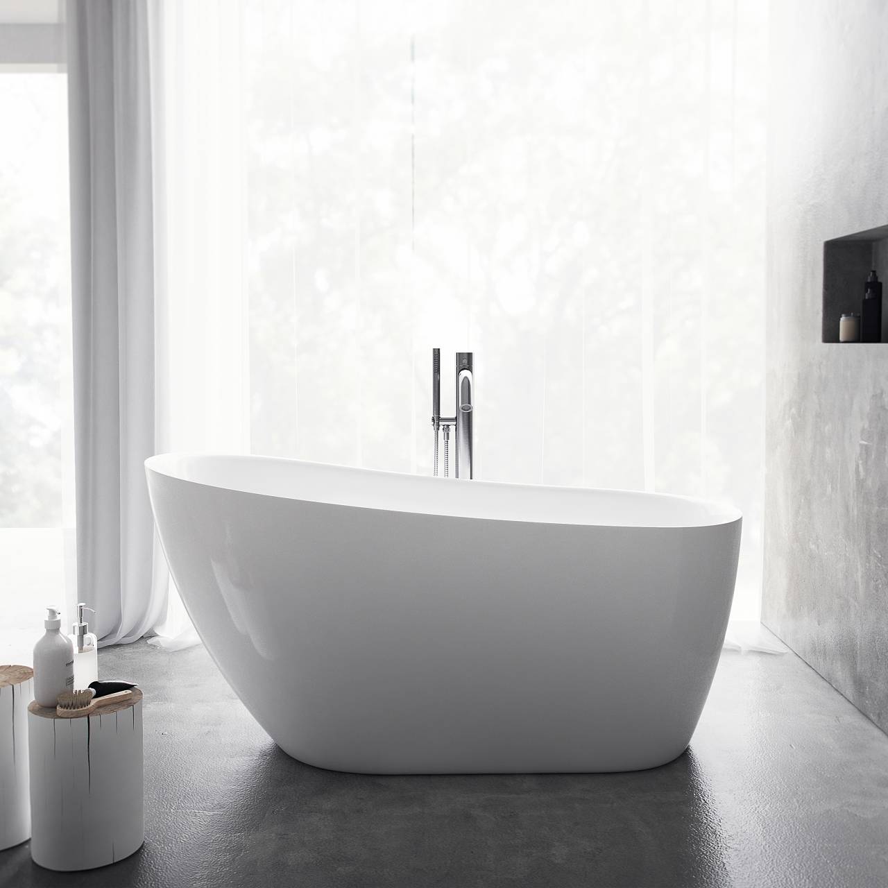 Riviera 160 - 160x75 Glossy White Badekar - fra Bad&Stil.