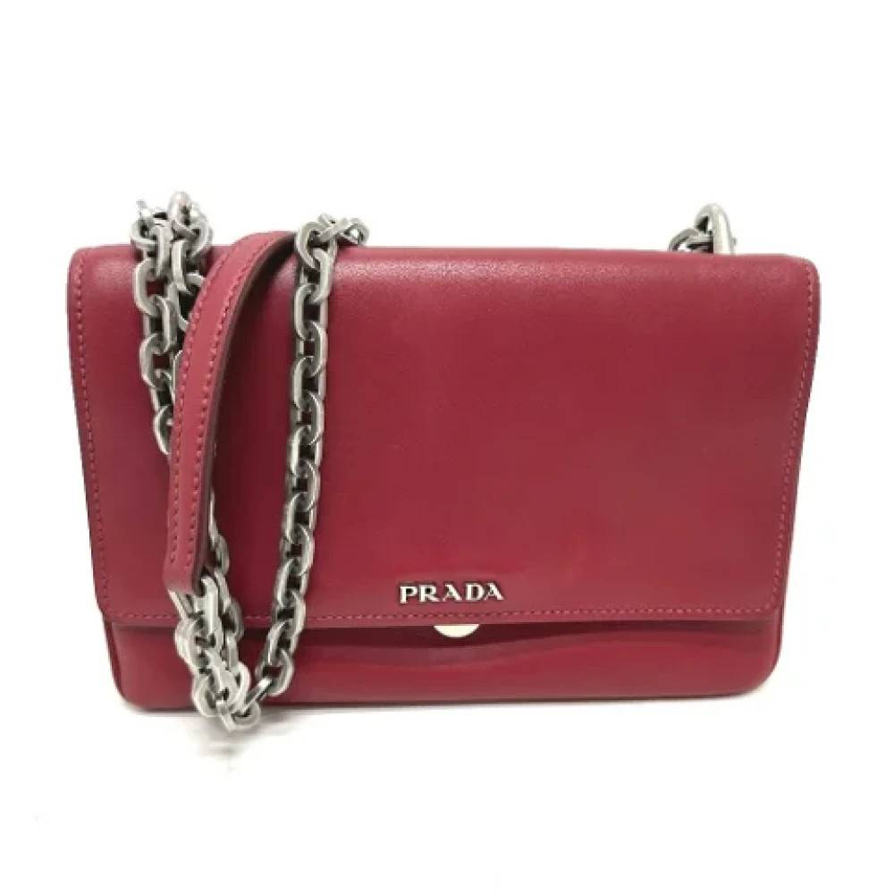 Prada Vintage Pre-owned Laeder prada-tasker - Vintage - Dame - Rød - ONE SIZE - Uld