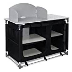 TRMLBE Campingkök, campingskåp, hopfällbart resekök, tältskåp med aluminiumram, förvaringsfack, utomhus, kök, campingtillbehör inkl. bärväska – 174 x 46 x 110 cm