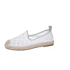 Herrskor Sommar Sneakers Utomhus Casual Låga Skor för Kvinnor - Stängd Toe Arbetsskor - Loafers med mjuk sula, C 635 vit, 40.5 EU Bred