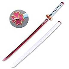 Uvency Slayer Sword Wood Kanroji Mitsuri Sword Samurai Sword Toy Katana Sword Prop Träsvärd Japansk Katana Anime Cosplay Halloween Rekvisita