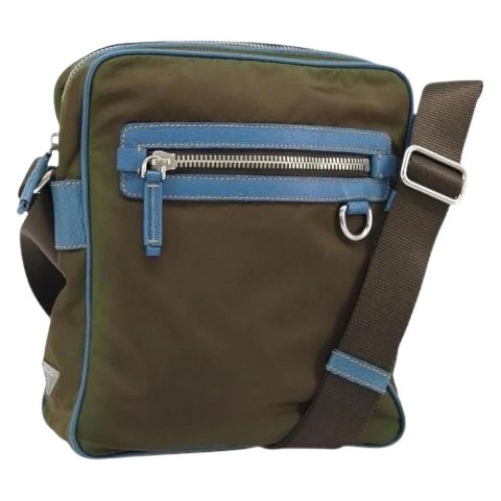 Prada Vintage Pre-owned Vintage Nylon Skuldertaske - Vintage - Dame - Grøn - ONE SIZE - Uld