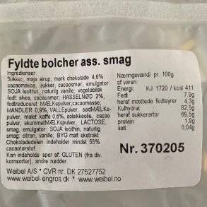 Bolsjer: Mangini fyldte frugtbolsjer stor pose 250g