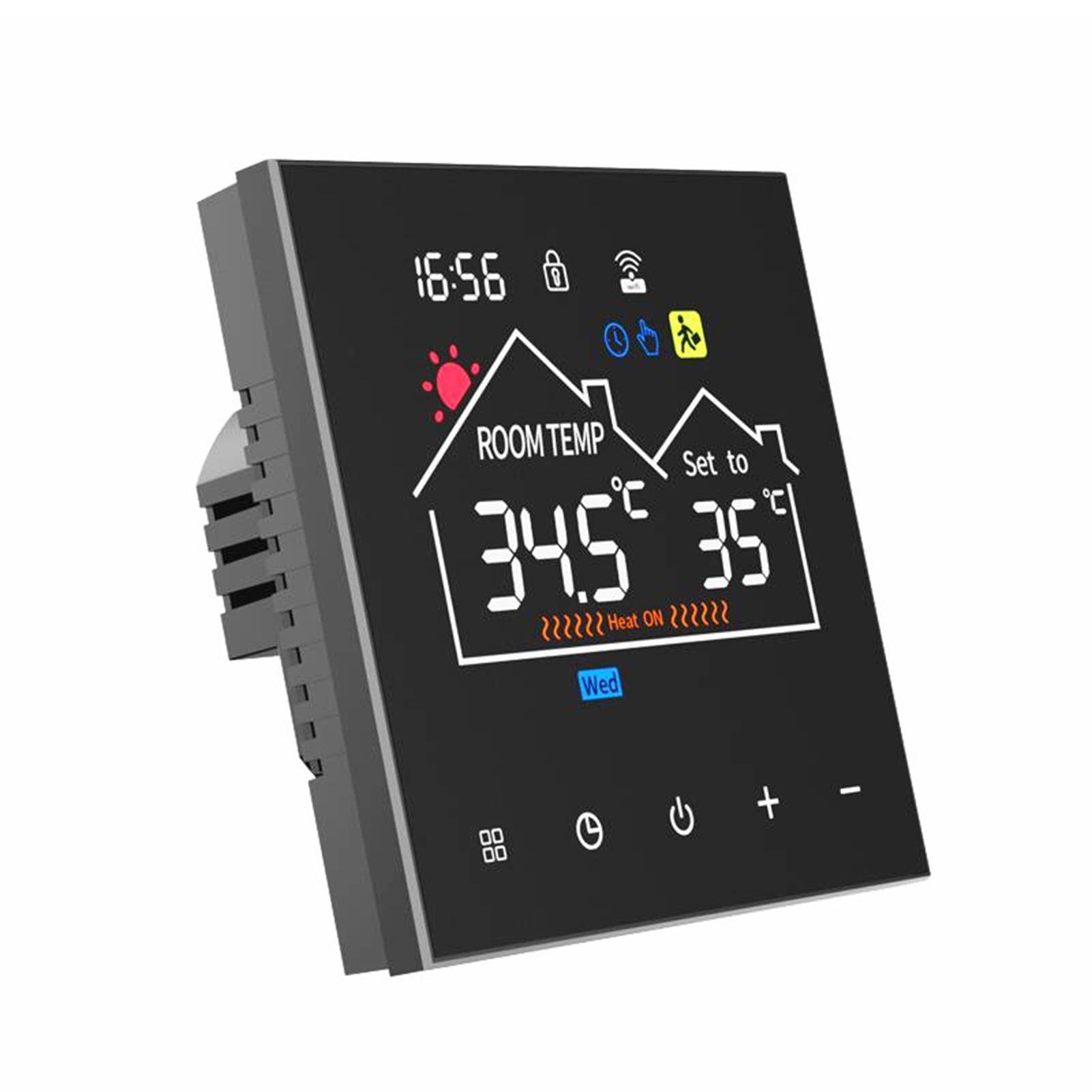 Smart Termostat för Husgolvvärme WiFi AC-termostat med APP-styrning LED Digital Touch 16A electric heating