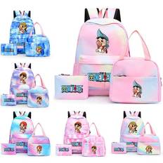 3Pcs/set Anime One Piece Girl Backpack Set School Students Kawaii Back To School Backpack Boy Children Lunch Bags Pencil Box