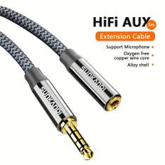 TEMU Sunkandi Headphone Extension Cable Jack 3.5 Aux Extension Cable For Car Laptop Mini .5mm Jack Headphone Speaker Cable Auxiliar