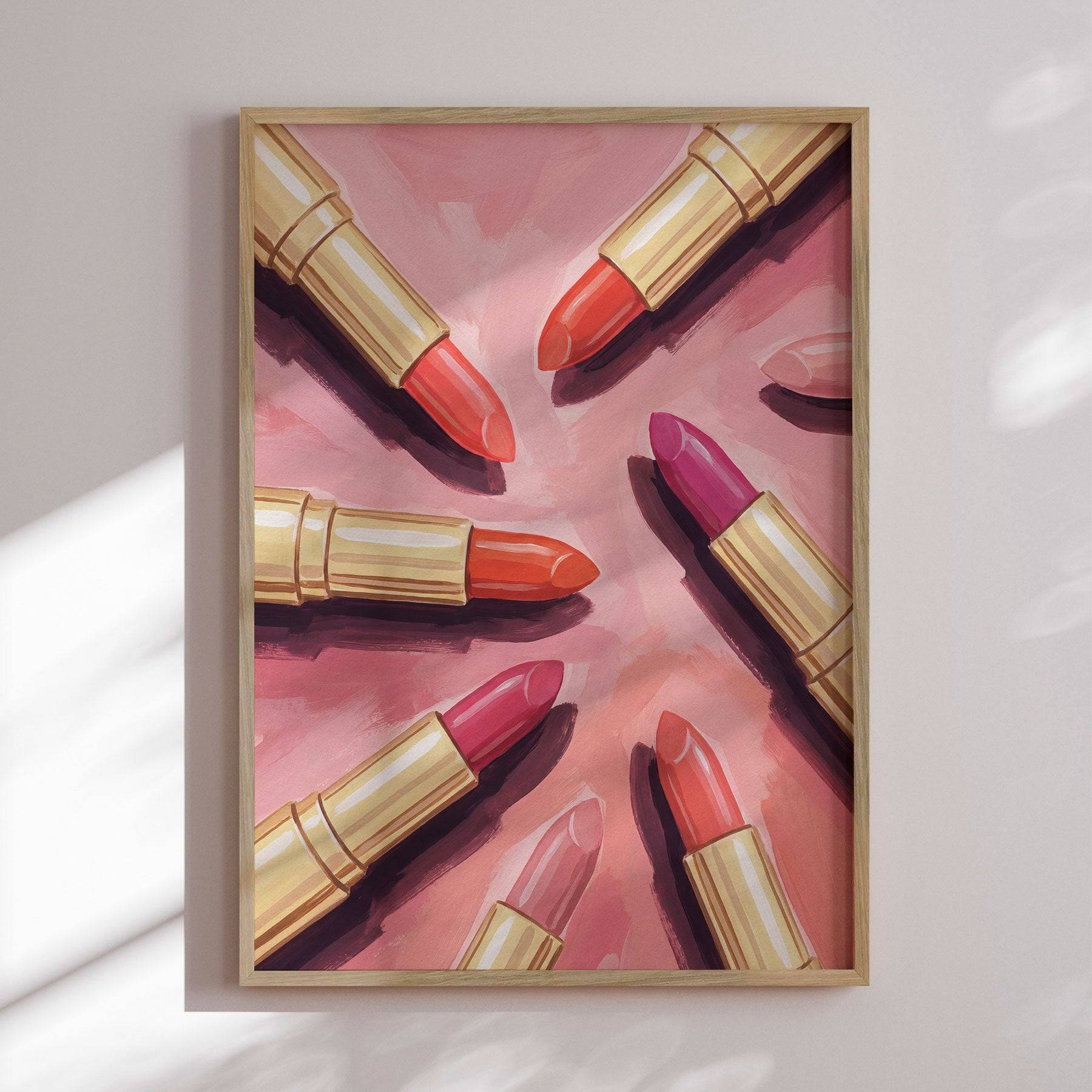 Plakat - Vibrant Pink Lipsticks - Andreas Magnusson Plakat - Str:70 x 100 Cm - Incado