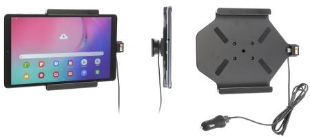 Brodit Aktiv holder med USB-kabel og cigarettadapter, Samsung Galaxy Tab A 10.1 (2019) SM-T510/SM-T515