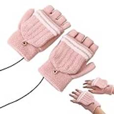 USB Heated Gloves, Heated Fingerless Gloves, Winter Heated Gloves, Adjustable Temperature USB Glove For Men And Women, Ideal For Typing, Sports, And Winter Outdoor Activities