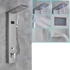 LED Duschpanel, Vattenfall Regndusch, SPA Massage Jet 8011 brushed