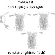 3m/24m led istappar strängljus fairy christmas lights droop 0.6m utomhus för bröllop dekorativ dekoration vattentät - 9m