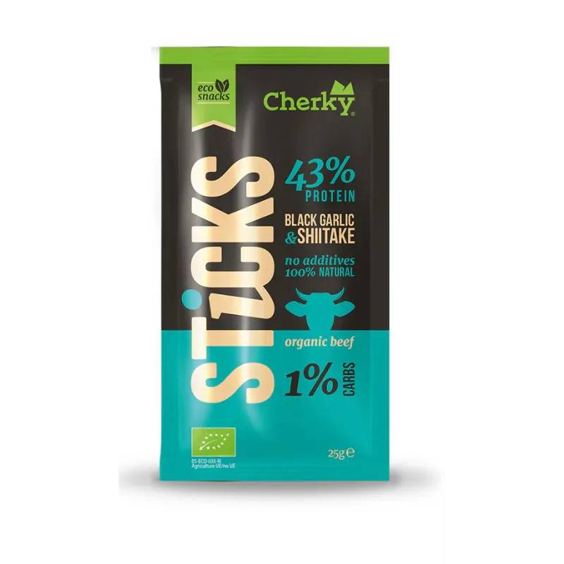 ECO Beef Stick Black Garlic & Shiitake 25g Cherky