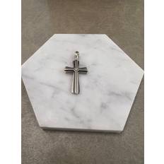 18K Vitguld Kors med Diamant - HBG002 ( Begagnad )