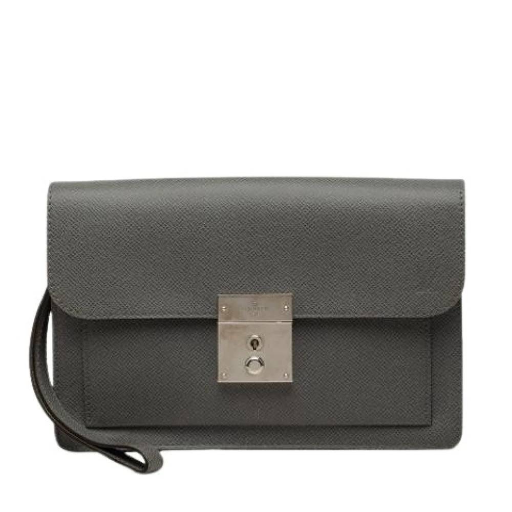 Louis Vuitton Vintage Pre-owned Neo Belaia Clutch - Vintage - Dame - Grå - ONE SIZE - Læder
