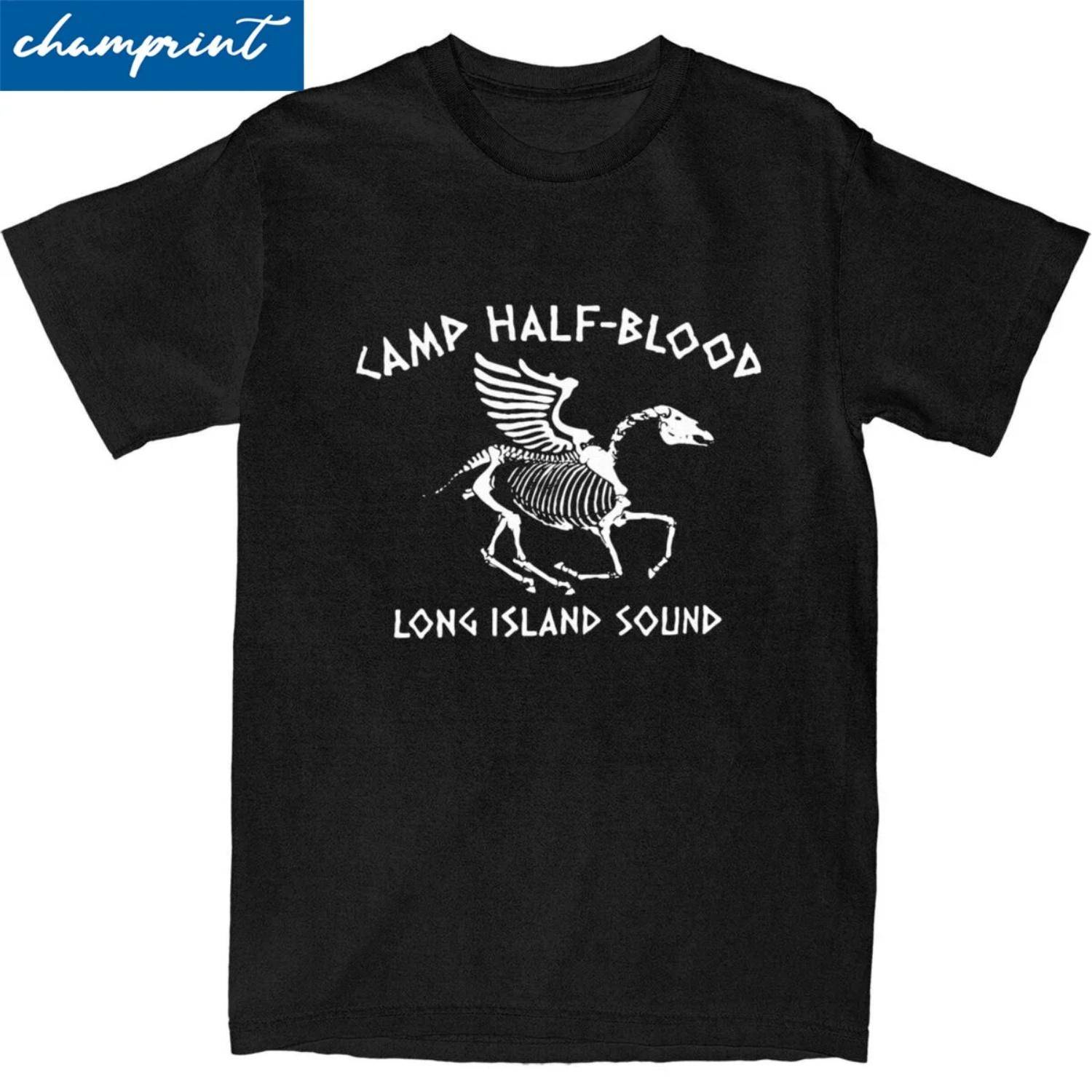 Camp Half-Blood Nico DiAngelo T-shirts för Män Kvinnor Ren Bomull Fantastisk T-shirt Rund Hals Percy Jackson T-shirts Kläder Sommar cm svart