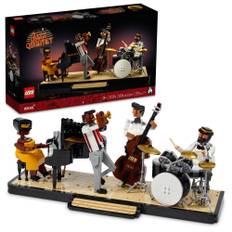 LEGO Ideas Jazz Quartet 21334 Building Blocks Features a buildable stage with 4 band musician Includes double and drum kit A perfect home display for