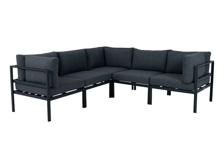Venture Design Copacabana soffgrupp Svart med grå dyna 3 hörn & 2 mitt