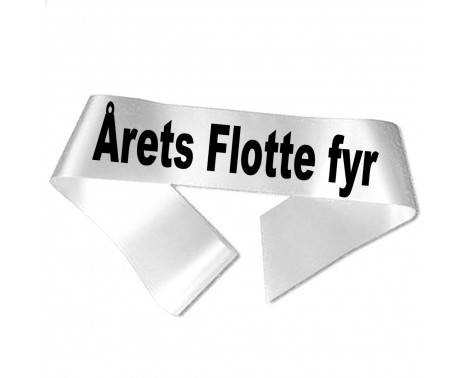 Ordensbånd Årets Flotte Fyr Hvid med Sort Tryk 190 cm