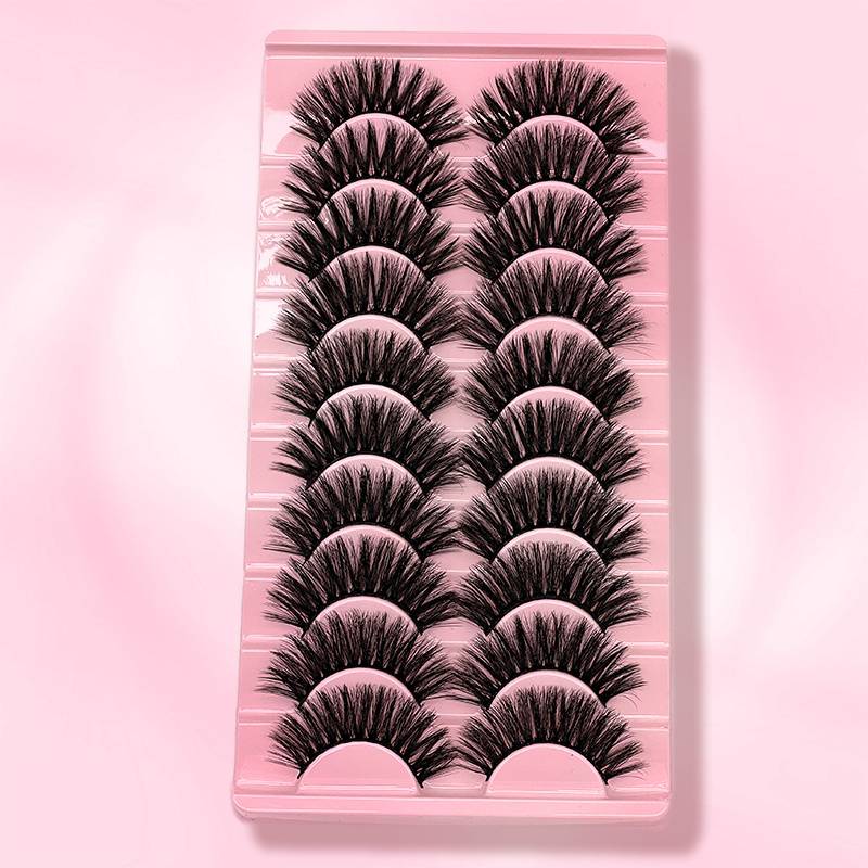 TEMU 10 Pairs 3d Fluffy Mink Lashes - Thick Curling False Eyelashes For And Dramatic Look
