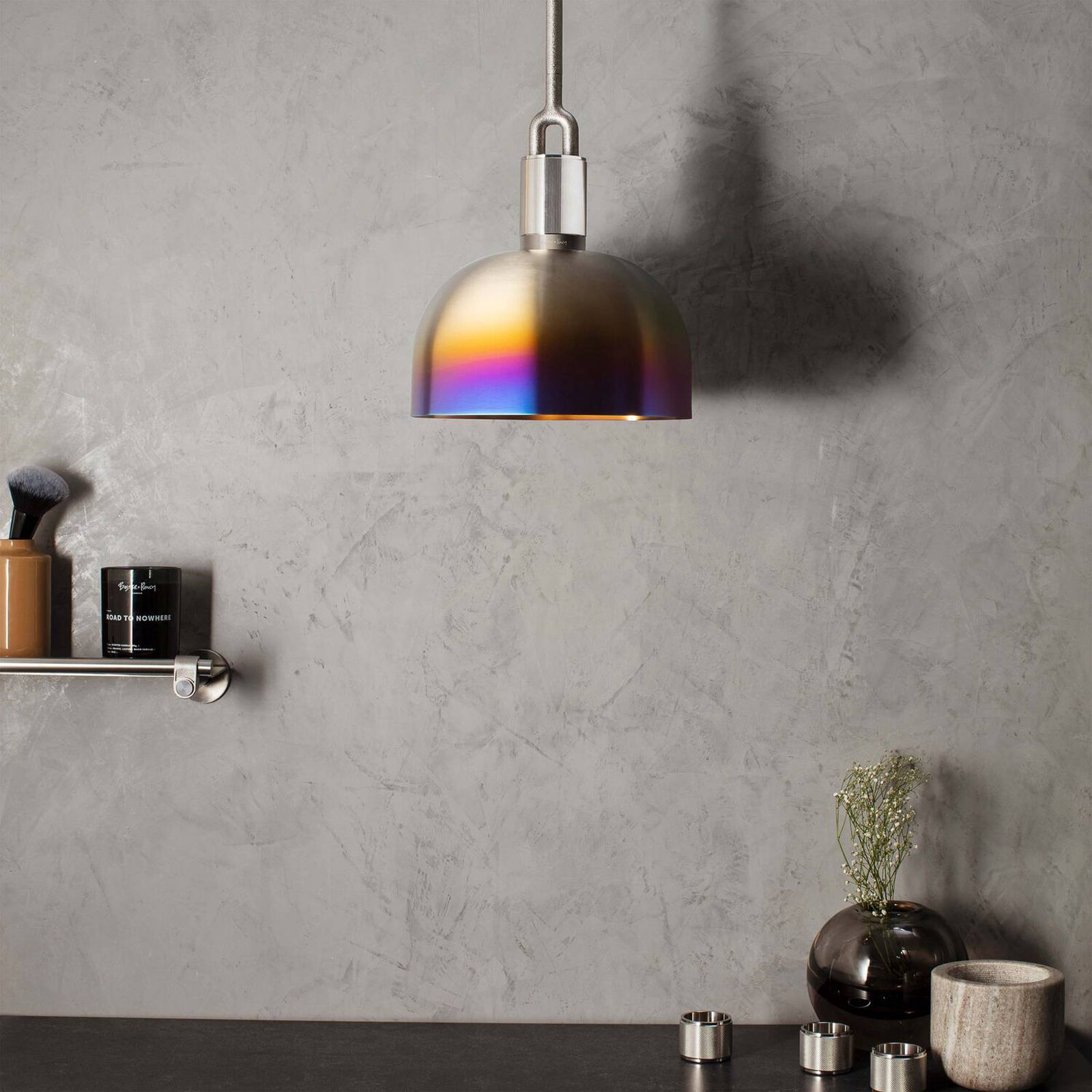 Buster + Punch Pendellampa Forked, dimbar, Aluminium / grå / zink, Vardagsrum / matsal, Metall