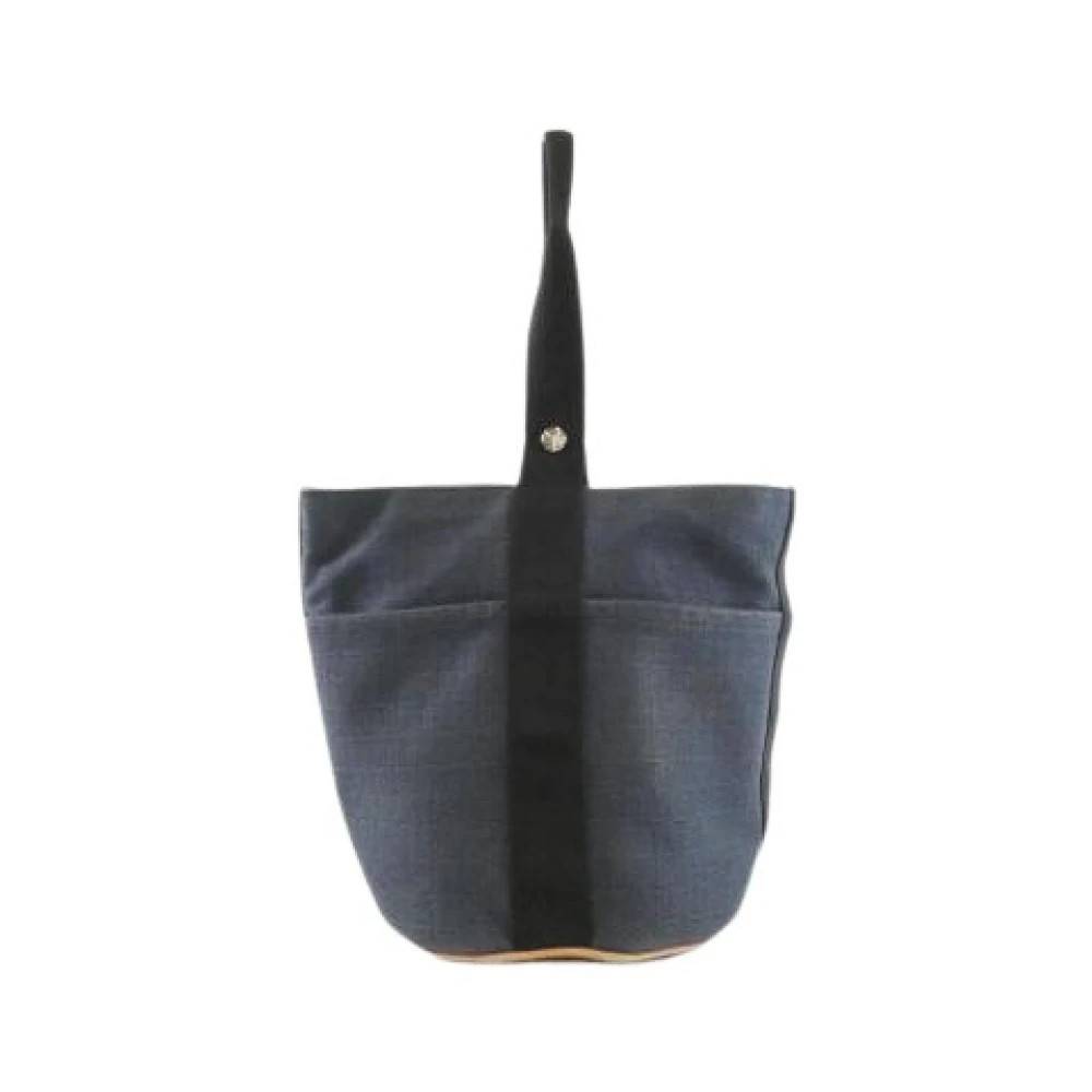 Hermès Vintage Pre-owned Vintage Canvas Bucket Bag - Vintage - Dame - Blå - ONE SIZE - Tyl