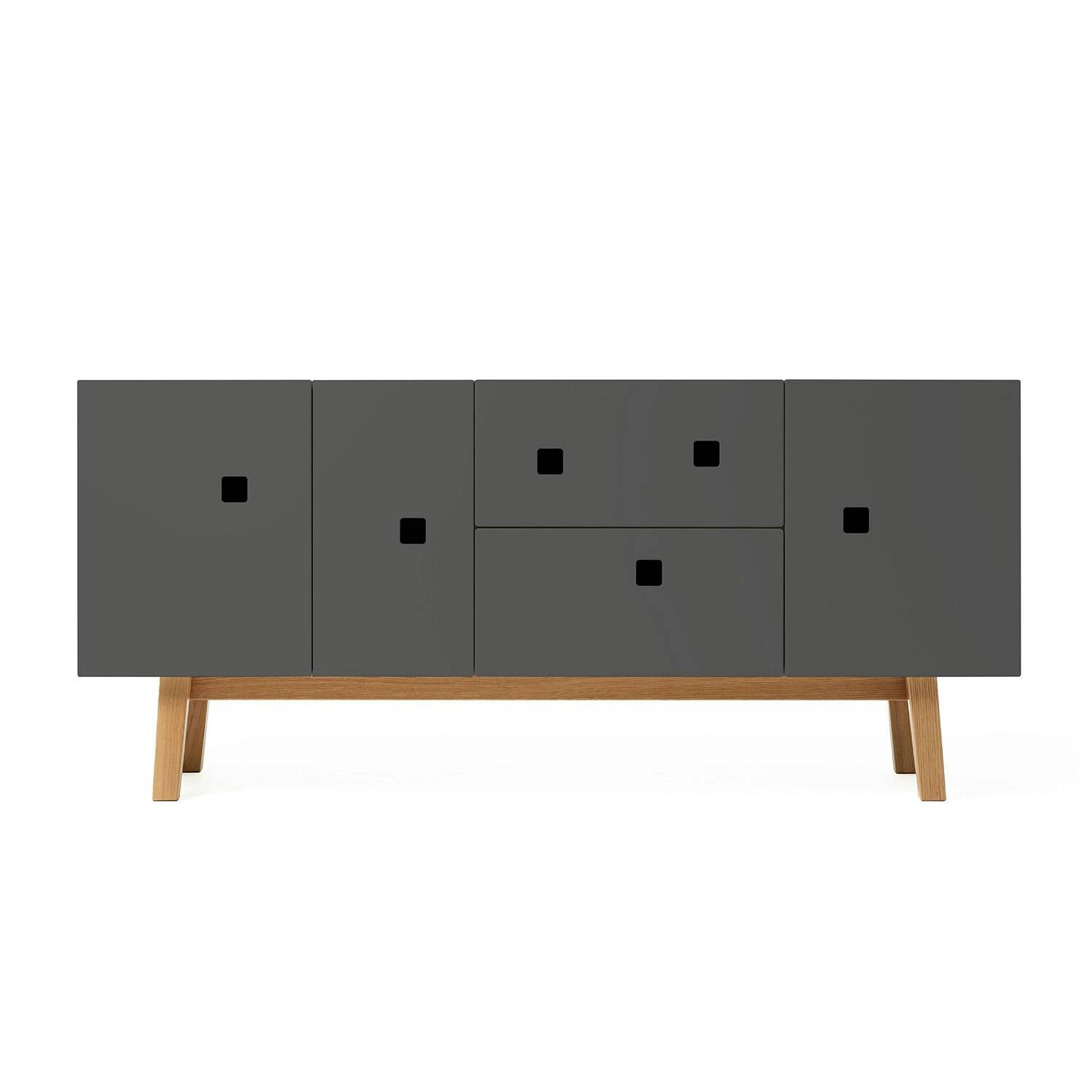 Zweed - Peep M2 Mediabänk Slate Grey/ben - Ek