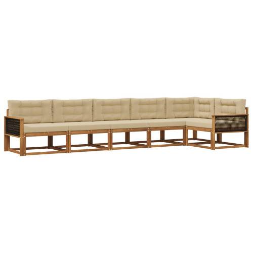Utomhussoffset 6 st Naturlig och Beige