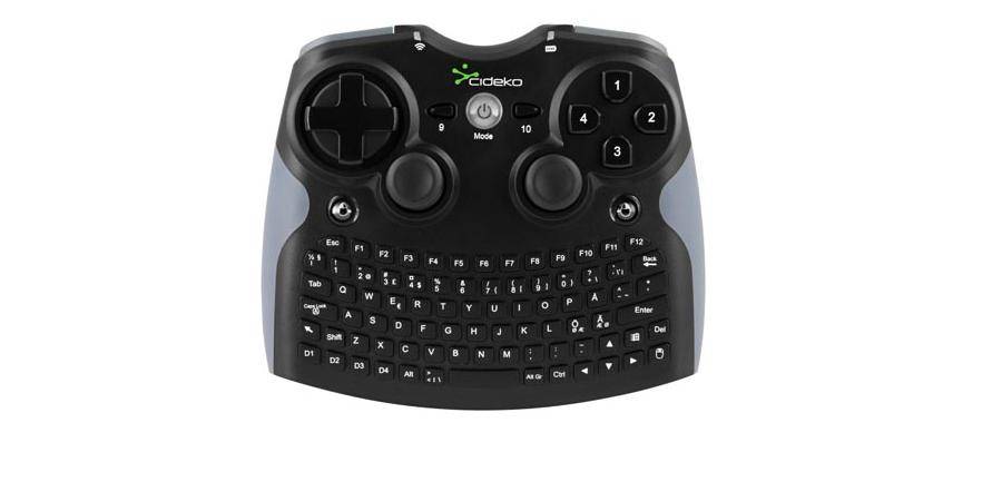 Cideko Air Keyboard Conqueror AIR-104 trådløst mikrotastatur Sort.