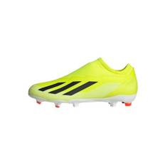 adidas Unisex X Crazyfast League Laceless Firm Ground Boots Fußballschuhe, Solar Yellow/Core Black/Cloud White, 45 EU
