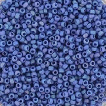 Miyuki Seed beads - Opaque Glazed Frosted Rainbow Soft blue 15/0, 10 gram