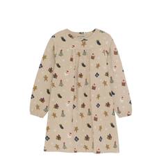 MINYMO Nightdress Ls Aop |Beige |122