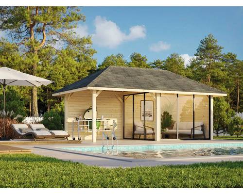 Paviljong PALMAKO Bianca Slide 16,6m² 588x300cm set 205 doppimpregnerad transparent