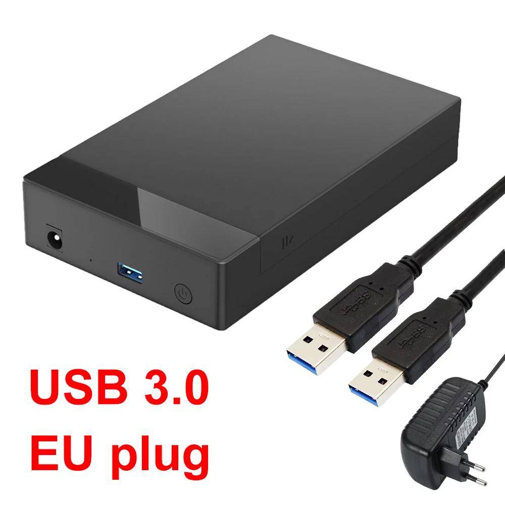 HDD-kabinett 3,5'' 2,5'' SATA till USB 3.0-adapter Extern hårddiskkabinett För 3,5-tums SSD-disk 450 MB/s 22 TB HDD-låda Kapsling