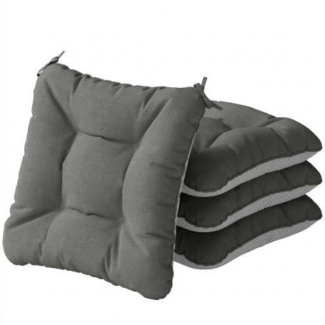Stolsdynor Grå 39,5 x 39,5 x 10 cm 4-pack Med Band