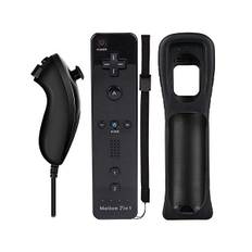 Wii Remote Plus + Nunchuk til Wii/Wii U. Inkl silikonecase. Sort