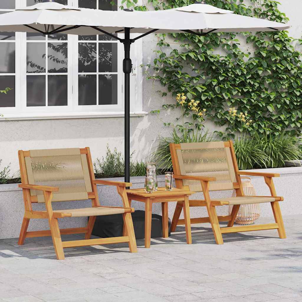 vidaXL Trädgårdsmöbler 2 pcs Beige 67 x 76 x 73 cm Massivt Akaciaträ