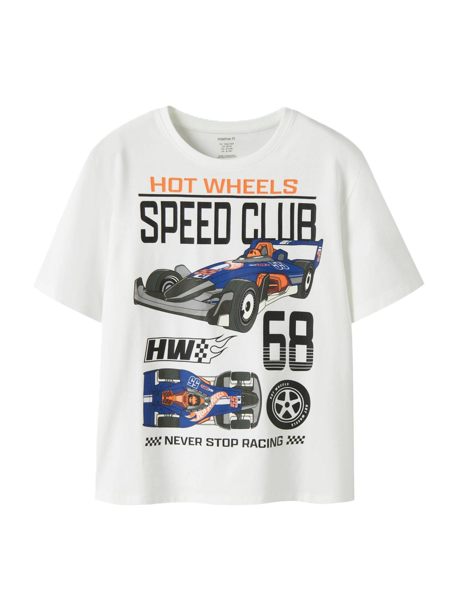 NAME IT Shirts 'NKMSIDDI HOTWHEELS'  orange / sort / hvid