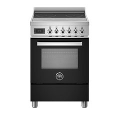 Professional Induktionsspis, 60 cm, 4 zoner, 1 ugn, blanksvart