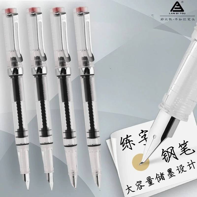 Lanbitou 3059 Piston Fountain Pen EF/F Nib Plastic Ink Pen Silver Clip Business Office School Supplies PK JINHAO Stationery