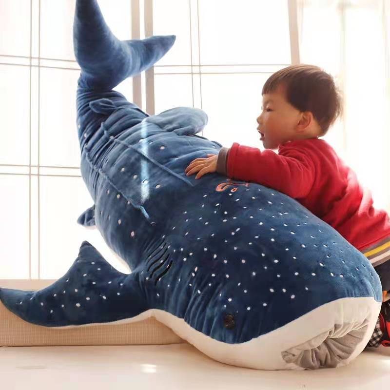 50-120 cm Stor Storlek Ny Stil Blå Haj Gosedjur Stor Fisk Tygdocka Val Gosedjur Barn Födelsedagspresent blå