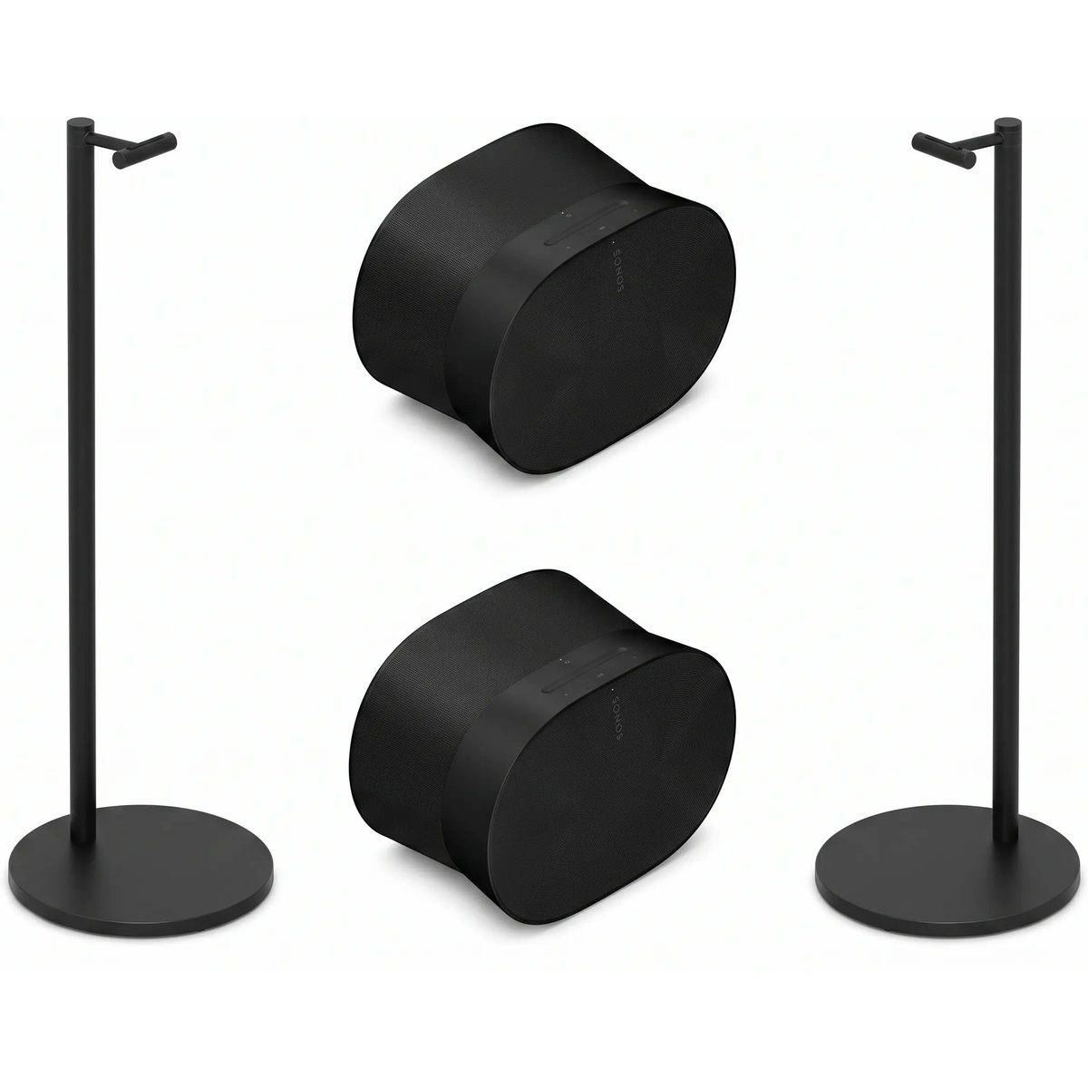 Sonos Era 300 matt svart (2-pack) + Fot för Sonos Era 300 svart