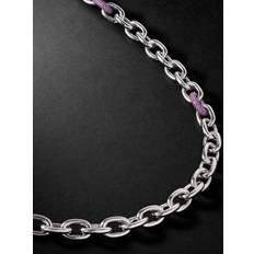 PATTARAPHAN - Sterling Silver Amethyst Chain Necklace - Men - Silver