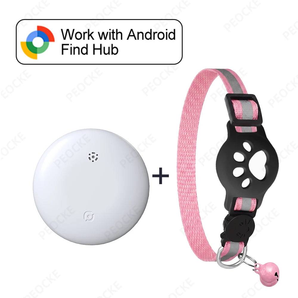Google Find Hub Smart Location Tag for Android — Pet Collar, Keys & Bags - Tag with PK Collar / China Mainland