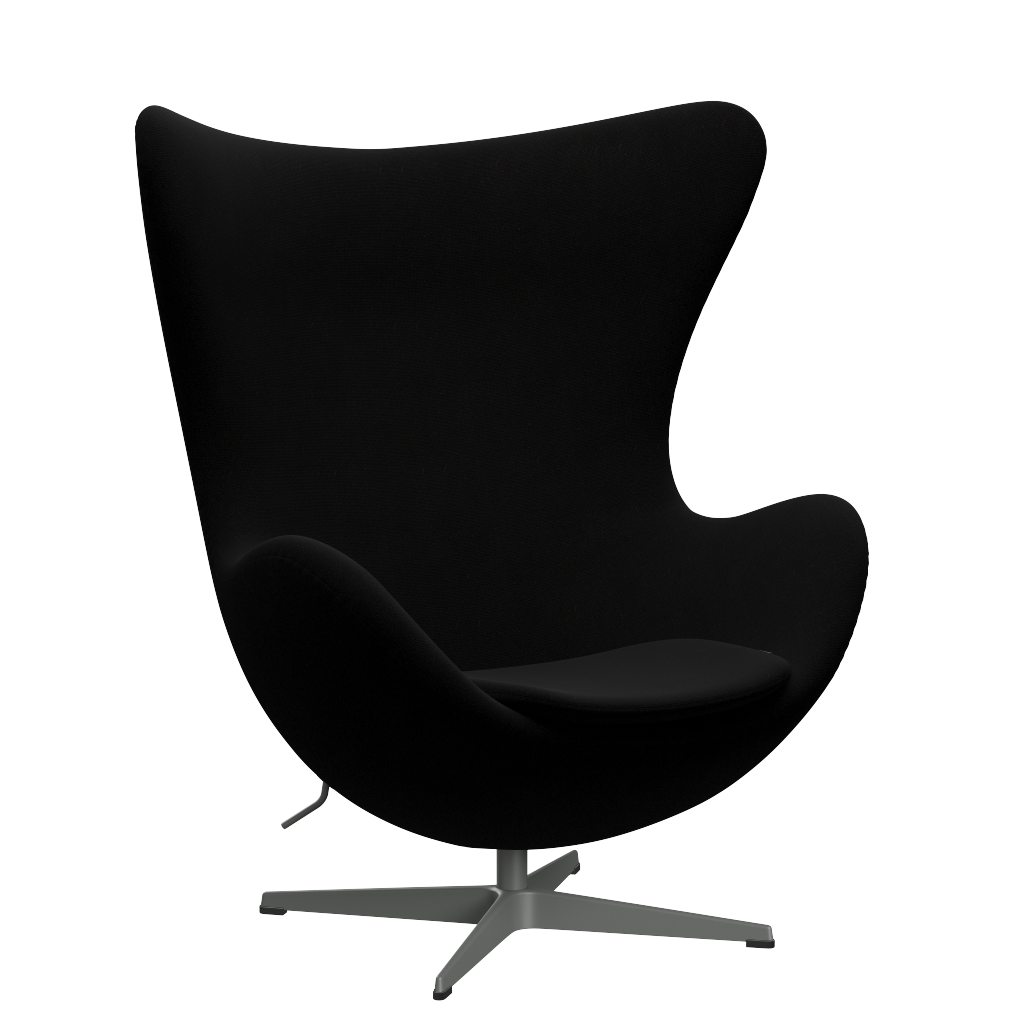 3316 Ægget loungestol, stel i silver grey af Arne Jacobsen Hallingdal - 190 Black - Jacobsen Plus