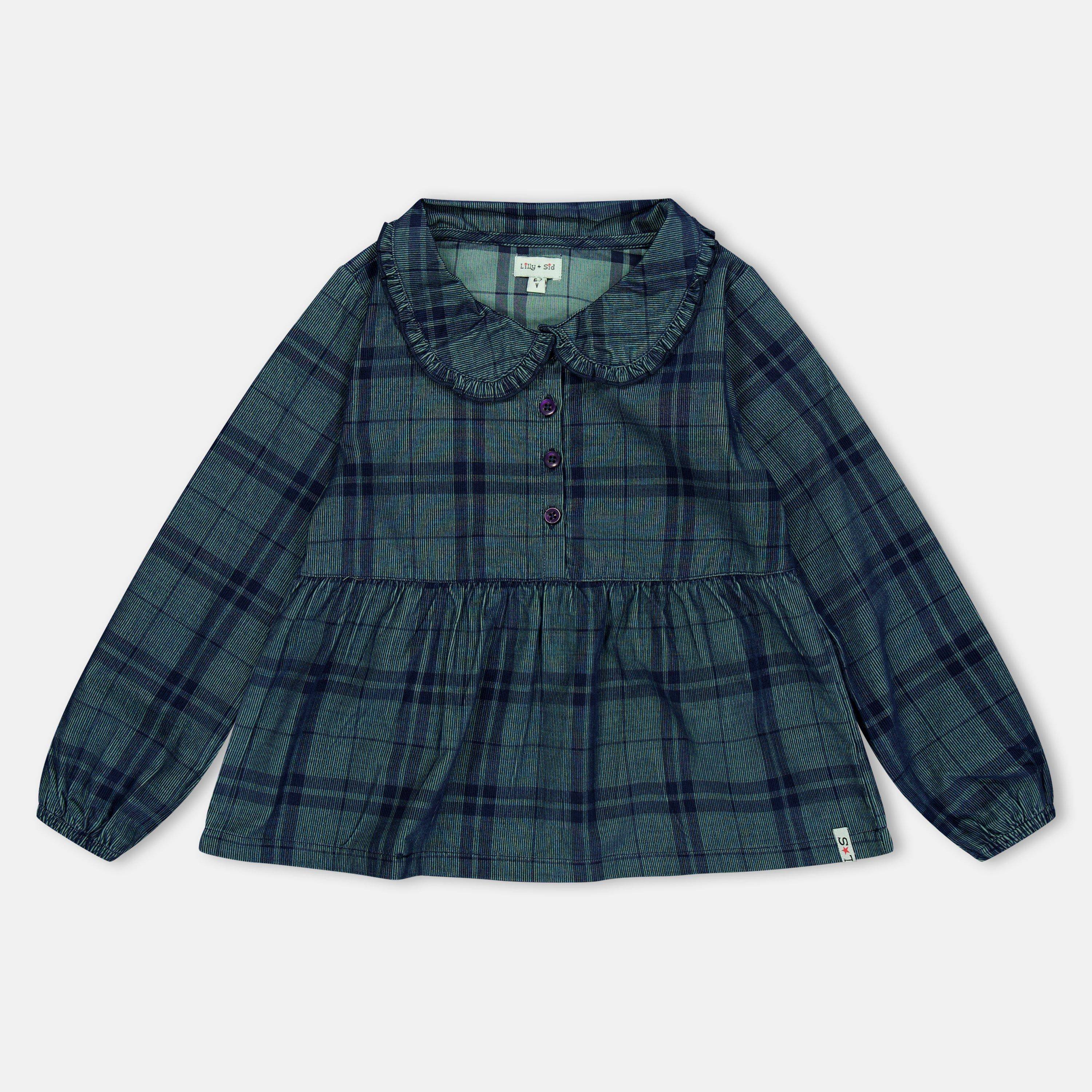 Lilly And Sid Kids' Check Collar Regular Fit T-Shirt