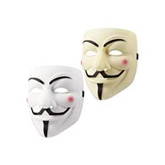Halloween Anonym Mask, 2st V för Vendetta Mask Guy Fawkes Mask, Hacker Mask för Vuxna Barn, UNOLIGA Scary Purge Mask Karnevalsmask Kostymtillbehör (Vit, Beige)